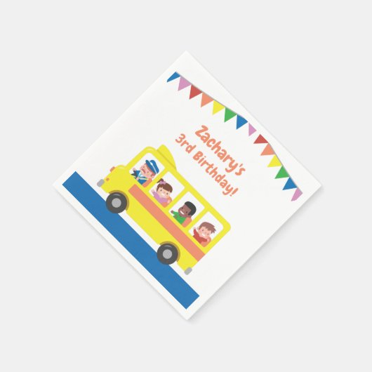 Jägerfahne Gelbe Kindergeburtstag Party Serviette (Ecke)