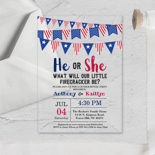 Jägerfahnen 4. Juli Party Acryleinladungen