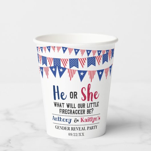 Jägerfahnen 4. Juli Party Pappbecher (Rückseite)