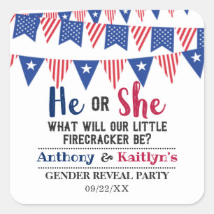 Jägerfahnen 4. Juli Party Quadratischer Aufkleber