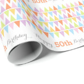 Jägerflaggen weiß Geburtstag 50 gemusterte Packung Geschenkpapier (Rolleneckpunkt)