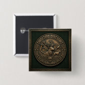 Jägergrün & Bronze-Jagdsitz-Emblem  Button (Vorne & Hinten)