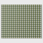 Jägergrün Elfenbein Gingham Karo Geschenkpapier (Flach)