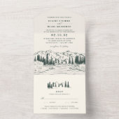 Jägergrün | Hochzeit der Bergketten All In One Einladung (Innen Boden)