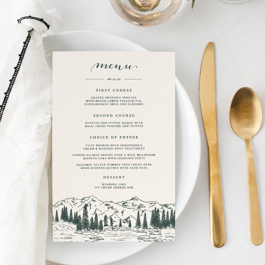Jägergrün | Hochzeitsmenü für Bergketten