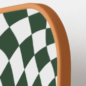 Jägergrün Monogramm Vintage Wellen Karo Pickleball Schläger (Linke Seite)