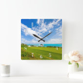 Jägergrün Quadratische Wanduhr (Zuhause)