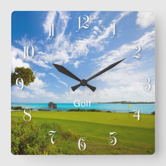 Jägergrün Quadratische Wanduhr (Vorderseite)