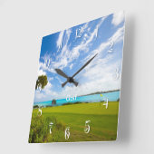 Jägergrün Quadratische Wanduhr (Winkel)
