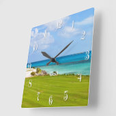 Jägergrün Quadratische Wanduhr (Winkel)