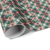 Jägergrün-rote Karo-Weihnachtspapier Geschenkpapier (Rolleneckpunkt)
