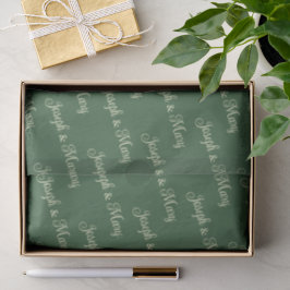 Jägergrün & Soft Cream Schriftzug Golfplatz  Seidenpapier
