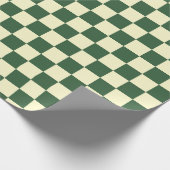 Jägergrün und cremefarbenes Schachbrettmuster Geschenkpapier (Ecke)