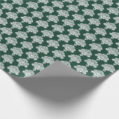 Jägergrün | Weißes Damaskop-Papier Geschenkpapier (Ecke)