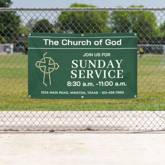 Jägergrüne Kirchen-Service-Banner mit Ihrem Logo Banner (Insitu)