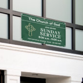 Jägergrüne Kirchen-Service-Banner mit Ihrem Logo Banner (Äußeres Gebäude)