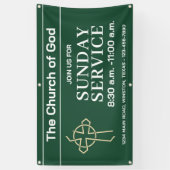 Jägergrüne Kirchen-Service-Banner mit Ihrem Logo Banner (Vertikal)