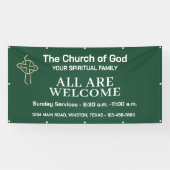 Jägergrüne Kirchenbanner mit Logo Banner (Horizontal)