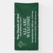Jägergrüne Kirchenbanner mit Logo Banner (Vertikal)