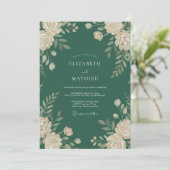 Jägergrüne Moody Forest Hochzeit Einladung (Stehend Vorderseite)