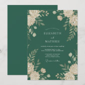 Jägergrüne Moody Forest Hochzeit Einladung (Vorne/Hinten)