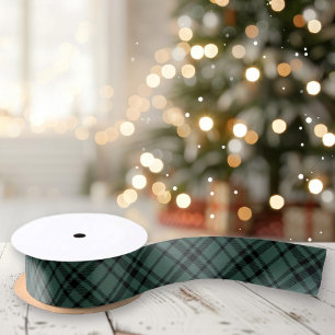 Jägergrüner schottischer Tartan-Karo-Weihnachten Satinband