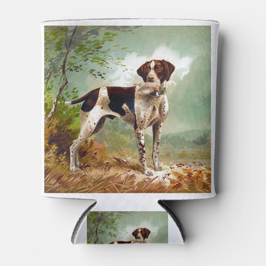 Jägerhund mit Vogel im Mund Dosenkühler (Vorderseite)