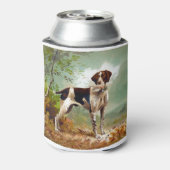 Jägerhund mit Vogel im Mund Dosenkühler (Kanne Rückseite)