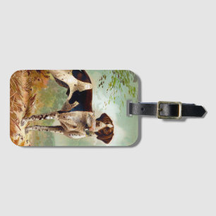 Jägerhund mit Vogel im Mund Gepäckanhänger