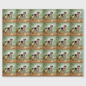 Jägerhund mit Vogel im Mund Geschenkpapier (Flach)