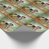 Jägerhund mit Vogel im Mund Geschenkpapier (Ecke)