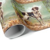 Jägerhund mit Vogel im Mund Geschenkpapier (Rolleneckpunkt)