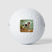 Jägerhund mit Vogel im Mund Golfball (Vorderseite)