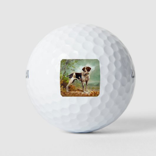 Jägerhund mit Vogel im Mund Golfball (Vorderseite)