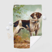 Jägerhund mit Vogel im Mund Golfhandtuch (Insitu)