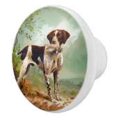 Jägerhund mit Vogel im Mund Keramikknauf (Rechts)