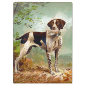 Jägerhund mit Vogel im Mund Klemmbrett (Rückseite)