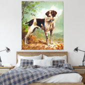 Jägerhund mit Vogel im Mund Leinwanddruck (Insitu (Schlafzimmer))