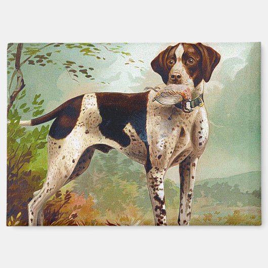 Jägerhund mit Vogel im Mund Magnet (Vorderseite)