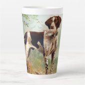 Jägerhund mit Vogel im Mund Milchtasse (Vorderseite)