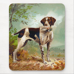 Jägerhund mit Vogel im Mund Mousepad