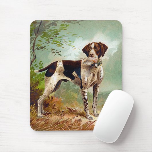 Jägerhund mit Vogel im Mund Mousepad (Mit Mouse)
