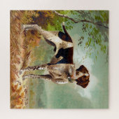 Jägerhund mit Vogel im Mund Puzzle (Horizontal)