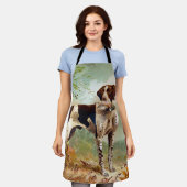 Jägerhund mit Vogel im Mund Schürze (Getragen)