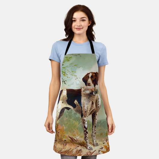 Jägerhund mit Vogel im Mund Schürze (Getragen)