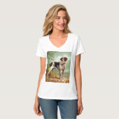 Jägerhund mit Vogel im Mund T-Shirt (Vorderseite Vollansicht)