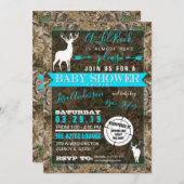 Jägerin Camouflage Baby Shower Buck Einladung (Vorne/Hinten)
