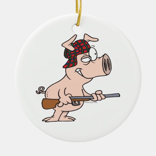 Jägerjagd Cartoon Keramikornament (Vorne)