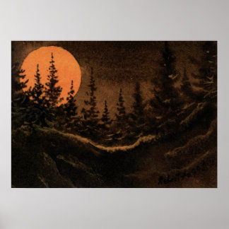 "Jägermond - Licht" Landschaftsposter Nocturnal Poster