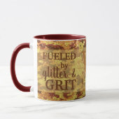 Jägerorange-Tarnung Glitter Camo Name Tasse (Links)